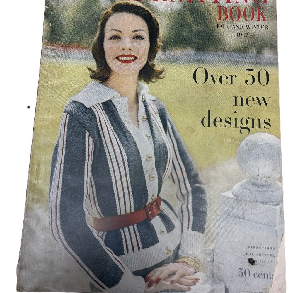 Extremely Rare Vintage Vogue Knitting Magazine Patterns Book Fall Winter 1957